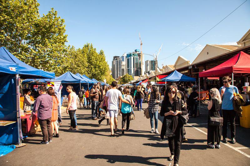 Marché bleu blanc rouge à Sydney