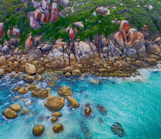 Vue aérienne du Wilsons Promontory, National Park