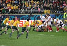 Coupe du monde Rugby, les australiens contre les Usa